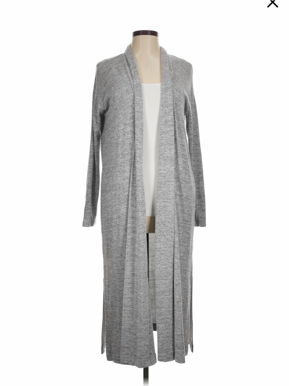 Banana Republic Long Open-Front Gray Duster Cardigan Sweater